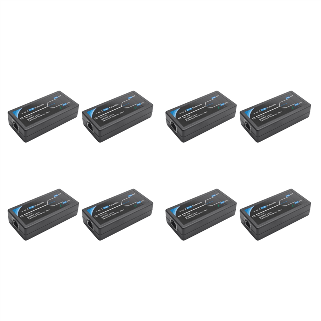 Prolongateur POE 8X à 2 Ports 10/100 Mbps avec Entrée/sortie Standard IEEE 802.3Af pour Caméra IP, Prolonge 100 Mètres pour Portée POE