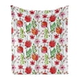 thumbnail image 1 of Floral Soft Flannel Fleece Throw Blanket, Scribbles of Flowers and Leaves in Watercolor Effect, Cozy Plush for Indoor and Outdoor Use, 50" x 70", Pink Green, by Ambesonne, 1 of 6