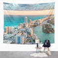 thumbnail image 2 of ZEALGNED Blue Skyline Helicopter View South Beach Miami Florida Wall Art Hanging Tapestry Home Decor for Living Room Bedroom Dorm 51x60 inch, 2 of 2