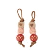 thumbnail image 1 of Accesorios de zapatos de moda con cuentas de patrón argyle, 1 par de encantos para agujetas, rojo y rosa, 1 of 5
