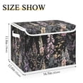 thumbnail image 5 of Yayeee Collapsible Cube Storage Bin with Lid Fabric Closet Decorative Basket with Handles, Dark Flowers Pattern, 5 of 7
