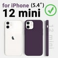 thumbnail image 2 of Shockproof Designed for iPhone 12 Mini Case, Food Grade Liquid Silicone Phone Case with [Soft Anti-Scratch Microfiber Lining] Drop Protection 5.4 inch Slim Thin Cover, Deep Purple, 2 of 16