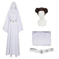 thumbnail image 2 of Disfraz de reina de la película Cos Leia, disfraz de fantasía, peluca, traje de carnaval de Halloween, accesorios para niñas adultas, juego de rol, 2 of 5