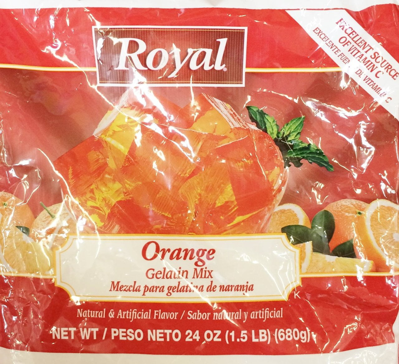 6 PACKS 24oz Royal Orange Gelatin Mix