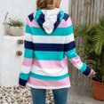 thumbnail image 4 of Sudadera con capucha de manga larga, sudadera con capucha para mujer, sudadera con cordón y rayas de colores, sudadera para mujer, mayor durabilidad, 4 of 6