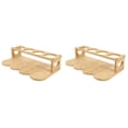 thumbnail image 6 of Raindrops 2pcs Double Tier Round Hole Bamboo Oilcan Rack Kitchen Seasoning Jar Organizer Display Shelf, 6 of 8