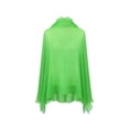 thumbnail image 5 of Garbnen Chiffon Shrug Cardigan for Women Open Front Cropped Long Sleeve Women's Cardigans Pleated Lightweight Casual Sun Protection Sheer Shawl Green, 5 of 7