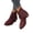 Wine, variant on IEMIEMIEM Womens Cowboy Boots Boho Suede Ankle Western Cowgirl Boots Mid Calf Pointed Toe Low Heel Short Chunky Classic Fringe Booties Blue 9 Wide