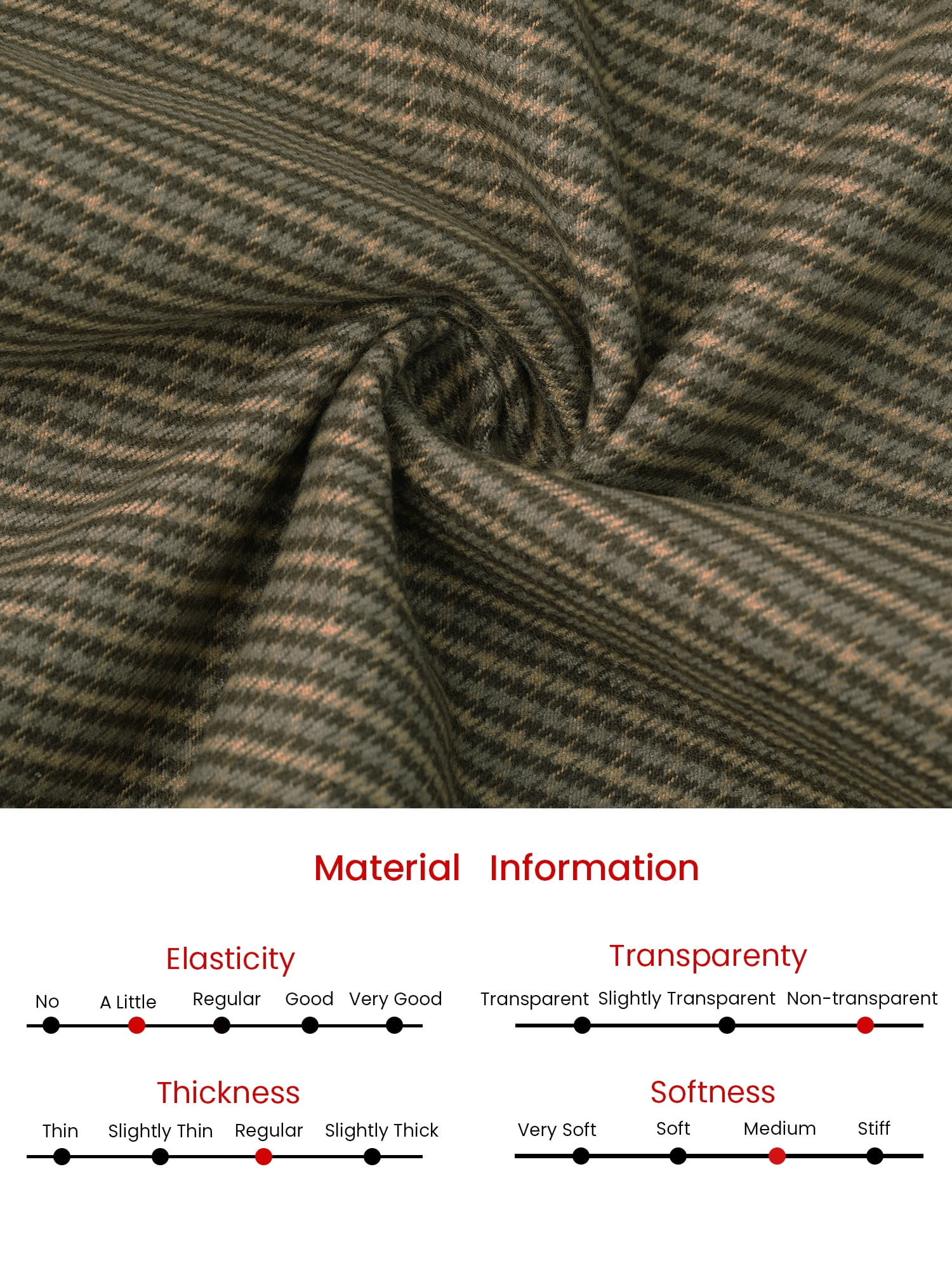 DARING DIVA Women's Knee Length Skirt High Waist Tartan Plaid Skirt M Brown