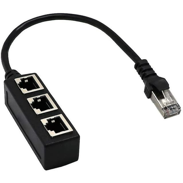 Cable adaptador Ethernet de red de 1 a 3 puertos, divisor de cable de red, cable de extensión Ethernet de uno a tres Afortunado Sencillez