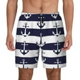 thumbnail image 2 of Picia Anchors pattern Mens Swim Trunks with Compression Liner Stretch Beach Shorts Quick Dry with Zipper Pockets No-Chafing Board Shorts-Large, 2 of 9