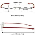 thumbnail image 2 of MAGIMODAC Anti Blue Light Reading Glasses Metal Rimless Clear Ultralight Slim Readers with Case (1 Pcs Red with Blue Light Blocking Lens, +3.5), 2 of 5