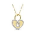 thumbnail image 1 of Miabella 0.18 Carat T.W. Diamond Yellow Rhodium-Plated Sterling Silver Heart Lock Pendant, 1 of 1