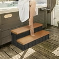thumbnail image 5 of Confer Plastics Leisure Accents Deluxe Spa Hot Tub Steps, 36" Wide, Redwood, 5 of 9