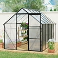 thumbnail image 2 of Garden Sheds 6x10 FT Polycarbonate Greenhouse Raised Base and Anchor Aluminum Heavy Duty Walk-in Greenhouses for Outdoor Backyard in All Season,Outdoor Sheds, 2 of 9