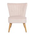 thumbnail image 2 of SAFAVIEH June Mid-Century Retro Solid Tufted Accent Chair, Pale Pink/Natural, 2 of 11