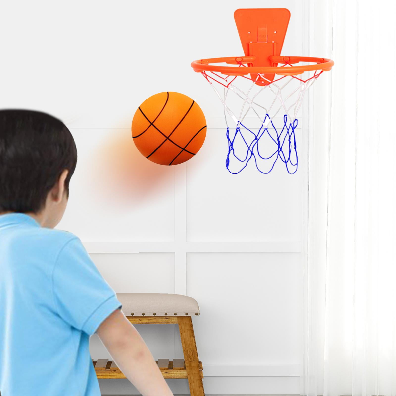 harayaa Silent Basketball with Hoop Bouncy Ball Indoor Training Ball Educational Patting Size 7