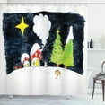 thumbnail image 1 of Ambesonne Christmas Shower Curtain, Village Mushroom Houses, 69"Wx75"L, Multicolor, 1 of 3
