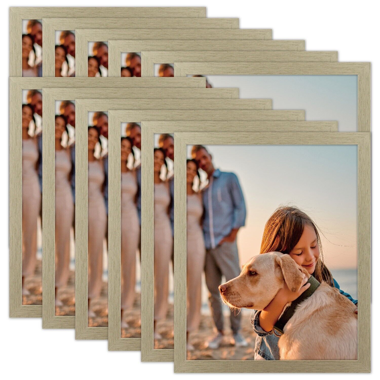 8x10 Picture Frames Set of 12, Multi Photo Frames Bulk for Picture Gallery Wall Hanging or Tabletop Display,Gold