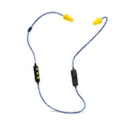 Plugfones Liberate 2.0 Wireless Bluetooth In-Ear Earplug Earbuds- Noise Reduction Headphones with Noise Isolating Mic and Controls (Blue  Yellow)