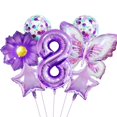 thumbnail image 1 of Set de Globos para Fiesta JNNIMTRDAE Morado 8º Cumpleaños, 1 of 5