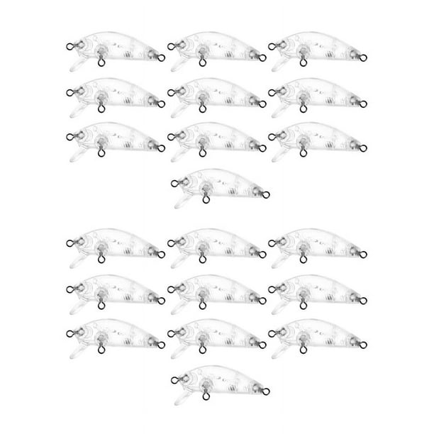 20 Piezas SeñUelo de Pesca Cuerpo 5cm 2.7G Sin Pintar Crankbait Vib Minnow Wobblers Cebo Duro SeñUelos en Blanco