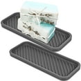 thumbnail image 3 of RENACLIPY 2-Pack Grey Silicone Soap Dish Tray, Rectangular Kitchen and Bathroom Counter Organizer for Sink, 3 of 8
