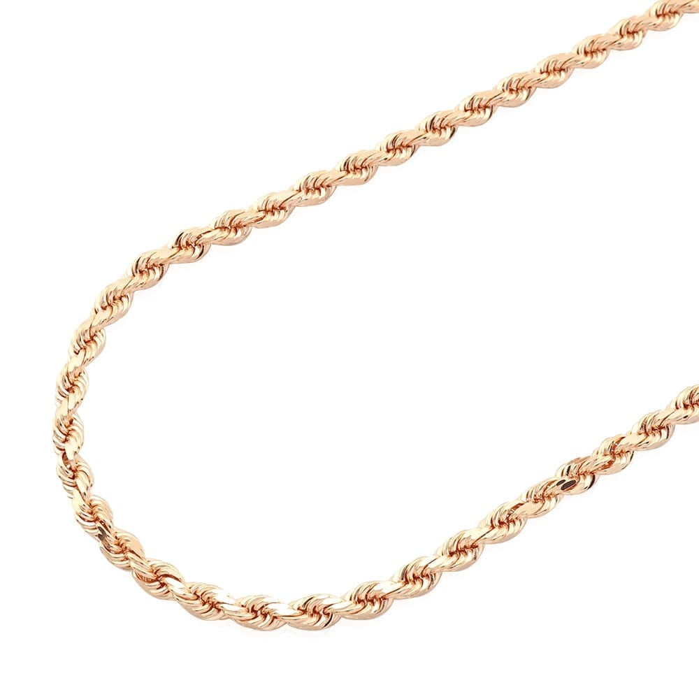 14K Rose Gold .7 mm Carded Cable Rope Chain 20 Inch