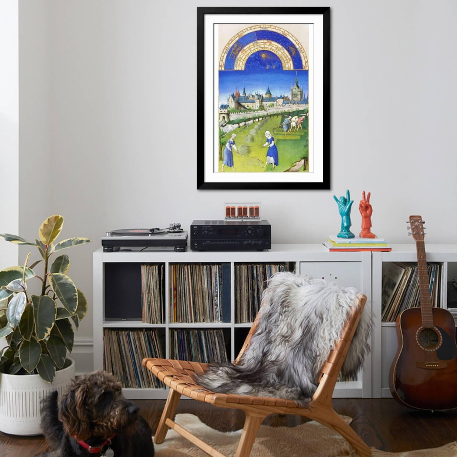 Art.com Le Tres Riches Heures Du Duc De Berry - June Art Print by Paul Herman & Jean Limbourg, Black Frame Wall Art, 32" x 44"