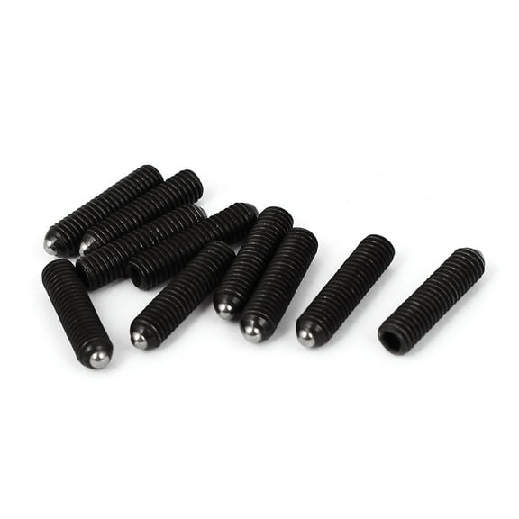 M5 x 18mm Hex Socket Ball Plunger Screws Black 20mm Length 10 Pcs