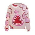 thumbnail image 4 of VALMASS Chandails en Molleton de la Saint-Valentin pour Femmes Graphique Manches Longues Col Rond Hauts Mode Décontractée Pull Ample Blouses (m, Rose-B), 4 of 4