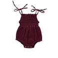 thumbnail image 1 of Kmbangi Infant Summer Cotton Sling Romper Lace Up Stretch Ruched Jumpsuit, 1 of 6