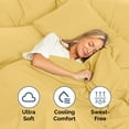 thumbnail image 5 of CGK Linens 3-Piece Ultra Soft & Comfy Hotel Luxury Sheet Set - Twin Size Cooling Bed Sheet Fits 8"-16" Mattresses, Yellow, 5 of 7