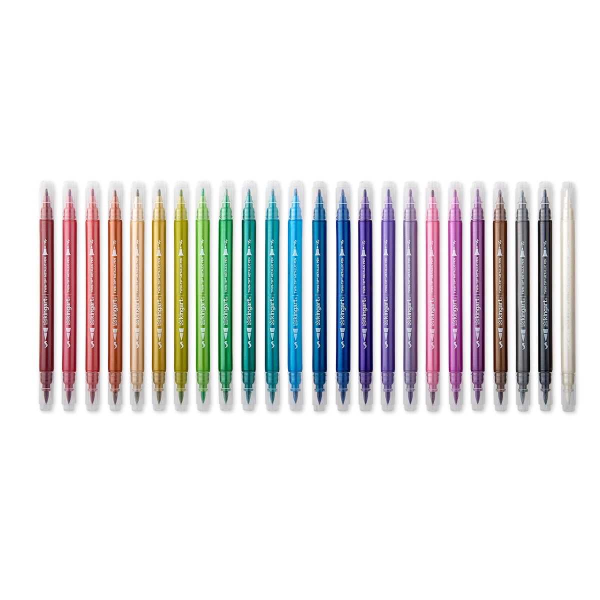 Twin-Tip Metallic Pens 24 Colors