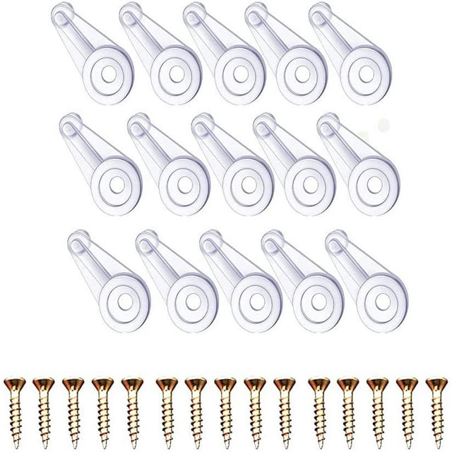 Dsseng 30 Pcs Glass Retainer Clips Kit with Screw Glass Door Retainer Clips, Cabinet Glass Retainer Clip ,Plastic Glass Panel Clips Mirror Clips for Cabinet Door Window Dressing Hardw