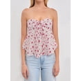 thumbnail image 5 of Women Y2k Tube Tops Strapless Floral Bandeau Vest Tie Up Sleeveless Backless Cute Tops Grunge Clothes Light Pink L, 5 of 7