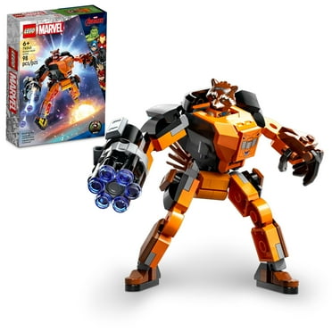 LEGO Marvel Rocket Mech Armor Set 76243, Guardians of the Galaxy Racoon Action Figure Super Heroes Toy, Avengers Gift Idea for Kids 6 