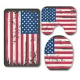thumbnail image 1 of ABPHQTO Bandera de los Estados Unidos de América Bandera de EE. UU. Juego de alfombras de baño de 3 piezas Alfombra de baño Alfombra de contorno y cubierta de tapa de inodoro, 1 of 2