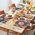 thumbnail image 2 of Pioneer Flower Floral Print Pattern Summer Placemats Table Placemats Set Of 4-Linen Kitchen Washable Placemats Table Mats 12x18 Inch Non-Slip Heat Resistant, 2 of 6