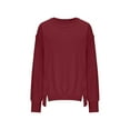 thumbnail image 5 of YTCAMLO Women's Casual Sweatshirts Crewneck Long Sleeve Shirts Pullover Sweatshirts Fuzzy Fleece Slit Midweight Pullover Fall Fashion Tops, 5 of 5