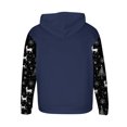 thumbnail image 4 of Sudadera con capucha para hombre, estilo casual, con cuello redondo, estampado, manga larga, blusa de poliéster, 4 of 5