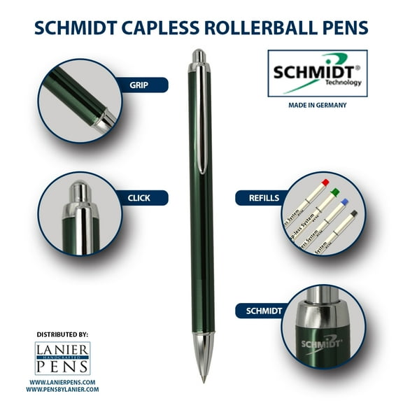 Schmidt Capless Rollerball Pen, Anodized Green (SC82187)