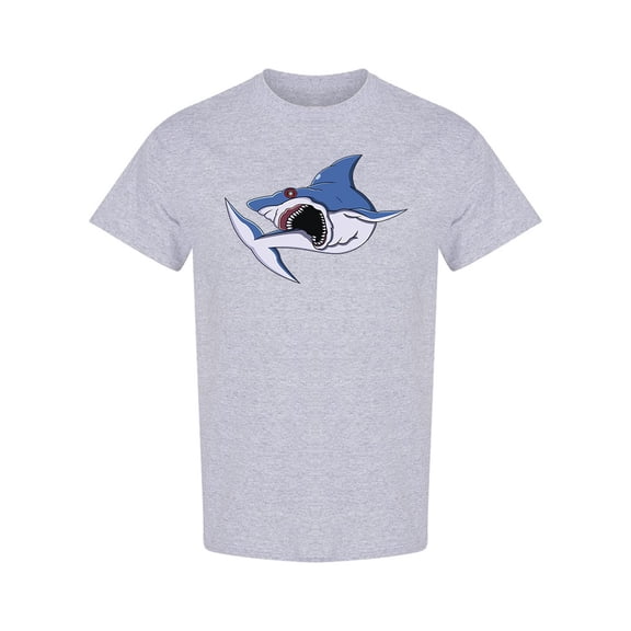 Cartoon Angry Shark Design T-Shirt Men -Image by Shutterstock, Male x-Large