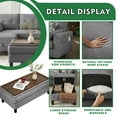 thumbnail image 6 of Chireca 101" Modern Sectional Sleeper Sofa Bed, U Shaped Couch with Storage Ottoman and Side Pockets, 4 Seater Sofa for Living Room Apartment, Light Grey, 6 of 9