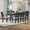 Grey, variant on Merluxy 79 in Farmhouse Dining Table for 6 to 8, Large Rectangular Solid Wood Dining Table with Conical Legs, for Family Gathering, Rustic Cream