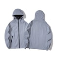 thumbnail image 2 of TOMVIGX Unisex Full Reflective Hooded Jacket Waterproof Zip Pockets Double Layer Night Windbreaker Outdoor Cycling Casual Coat for Men Women Students, 2 of 7
