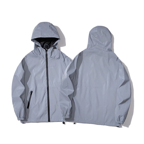 SCZ Mujeres Y Hombres Moda Reflectante Abrigo Casual Doble Capa Gabardina
