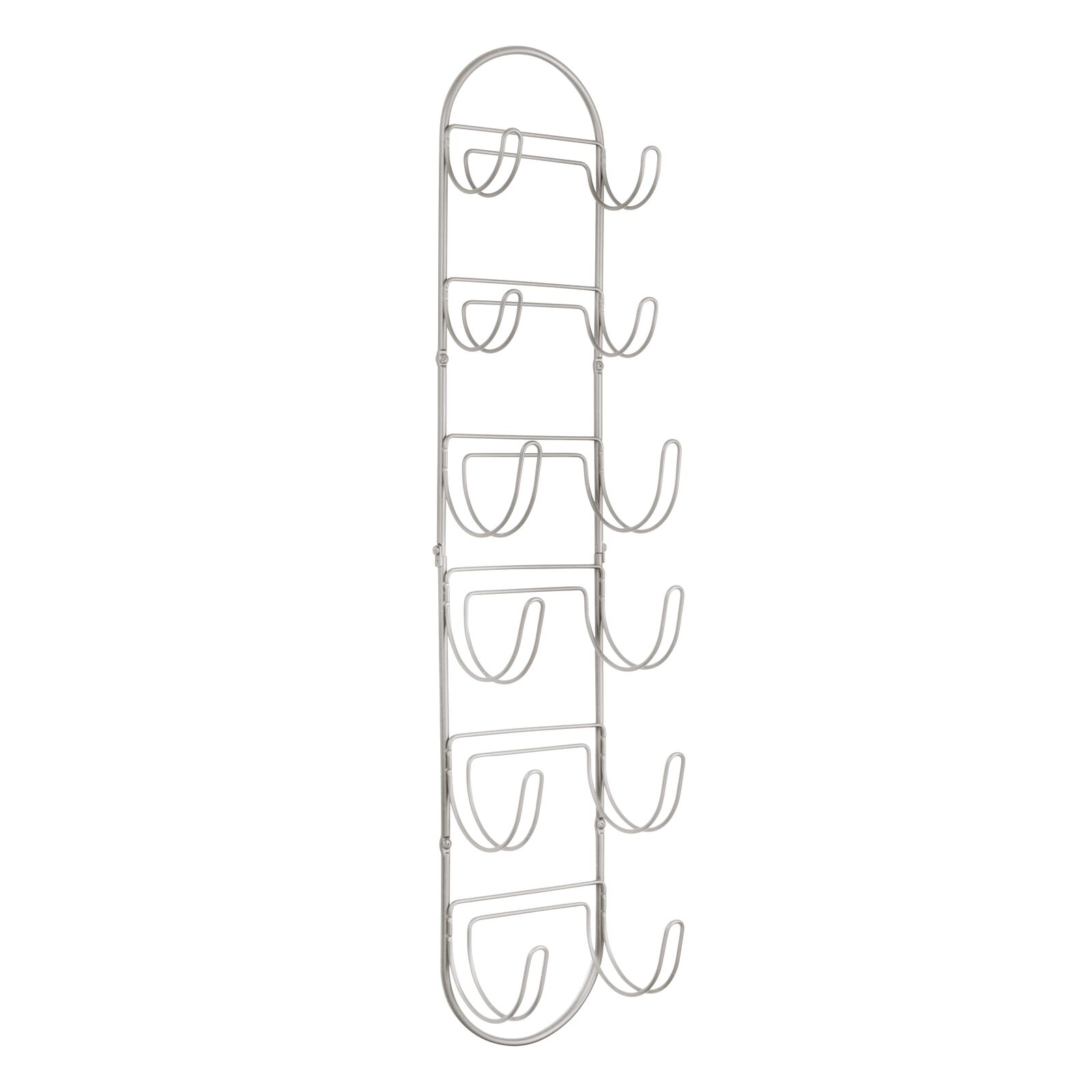 mDesign Steel Wall Mount Towel Rack with 6 Compartments Towel Holder