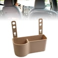 thumbnail image 5 of Soporte de almacenamiento para respaldo de asiento de automóvil Bote de basura Soporte para taza de agua Gran capacidad para bebidas Chips Cambiar teléfonos celulares Beige, 5 of 5