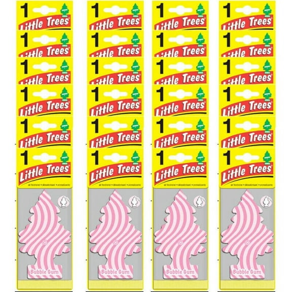 24 Pack Little Trees Bubble Gum Scent Car and Home Air Fresheners